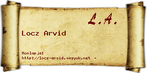 Locz Arvid névjegykártya